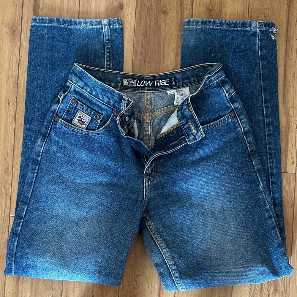 Cruel Girl Dark Blue Straight Leg Jeans